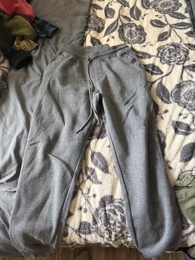 Men's Gray Fleece Jogger Sweatpants with Drawstring